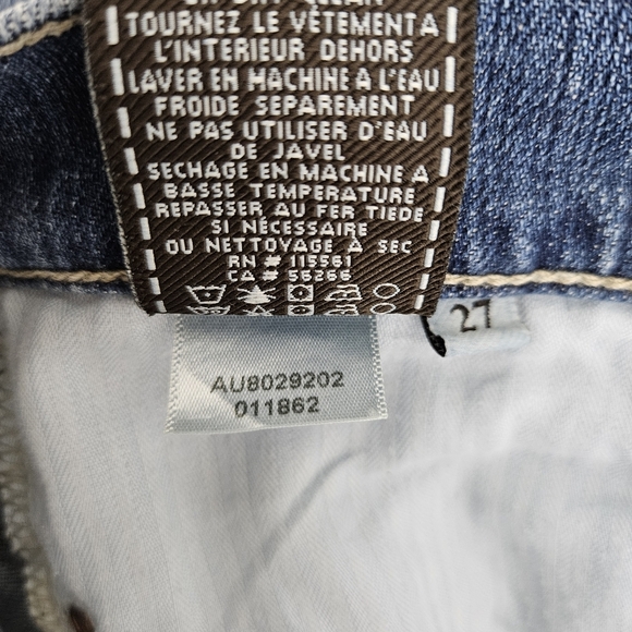 7 For All Mankind Crop Straight Jeans Medium Wash Denim 27 - Picture 8 of 8